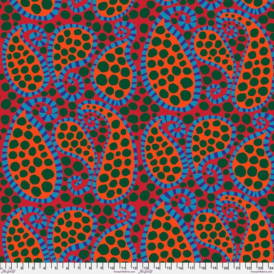 Kaffe Collective Paisley Dot Red Aug 2023 Release