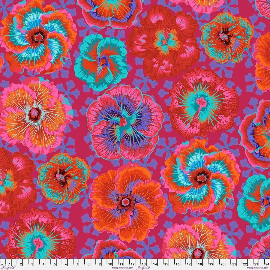 Kaffe Collective Floating Hibiscus Red Aug 2023 Release