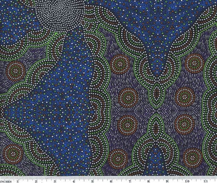 Kangaroo Grass and Bush Waterhole - Blue