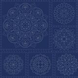 Devonstone Mandala 16 Block Panel DV4061 Indigo