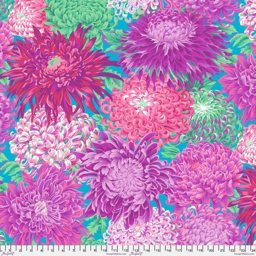 Kaffe Fassett Collective Backing QBPJ003 Japanese Chrysanthemum Magenta