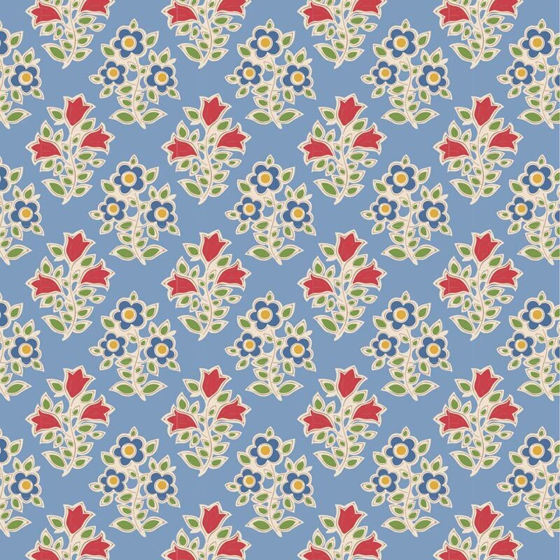Tilda Jubilee Farm Flowers Light Blue