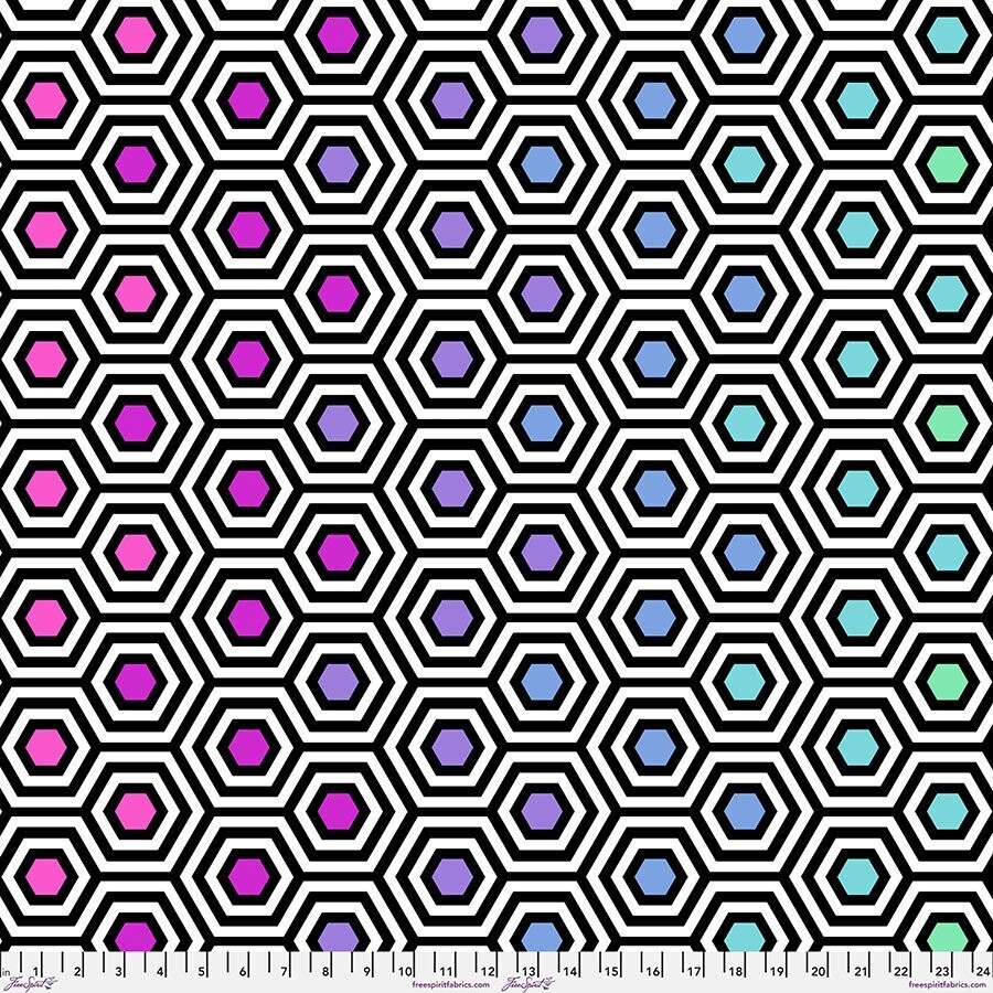 Tula Pink Hexie 108" Wide Backing QBTP012.Ink