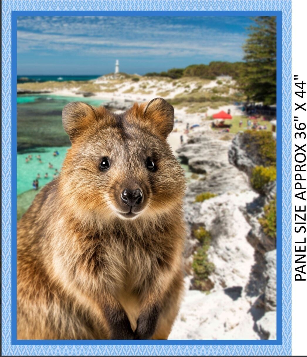 Quokkas Seaside Whimsy 36in x 44in Panel