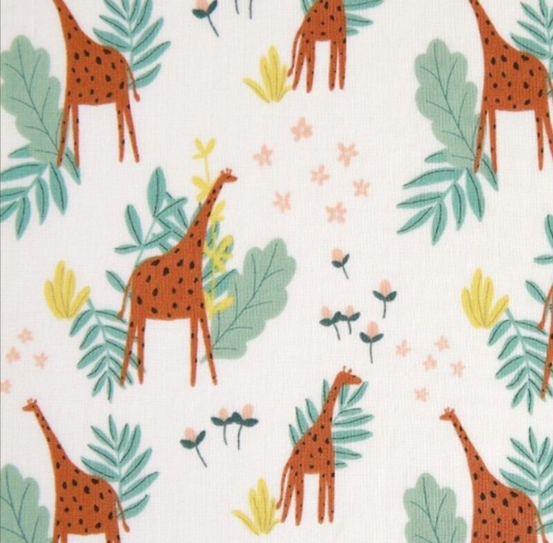 Organic Powder Double Gauze Cotton Giraffe Garden
