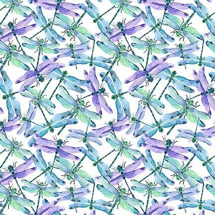 Moon Flutter Dragonflies on White BQ3048