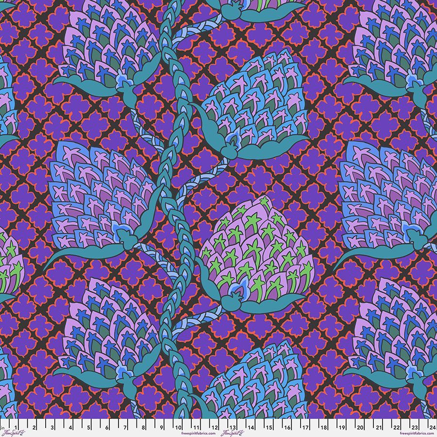 Kaffe Fassett Collective Feb 24 PWGP200 Paisley Flower Blue