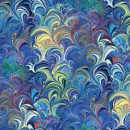 Poured Colour 108" Backing Fabric Blue Multi 12355W -55