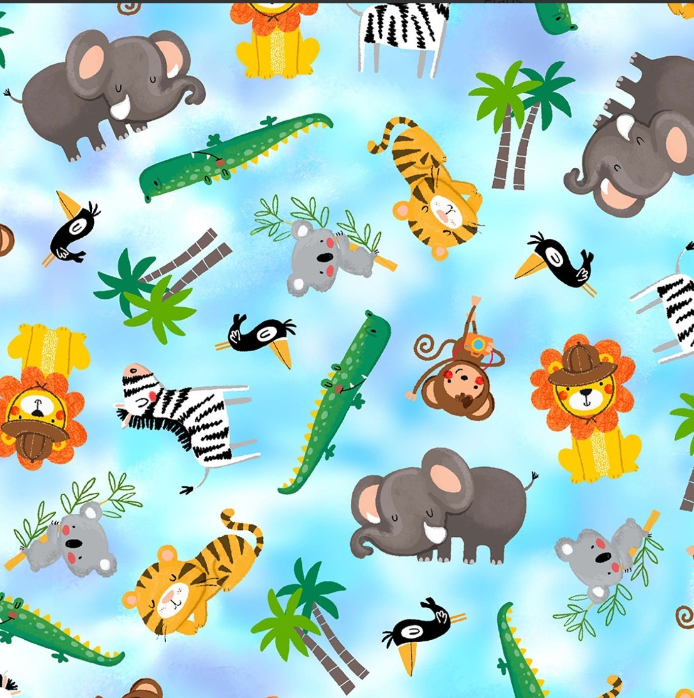 Jungle Explorers Lets Explore Scattered  Animals Blue 840B