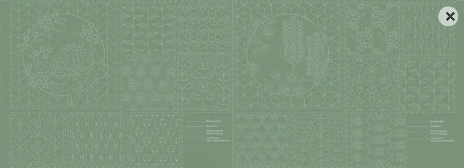 Devonstone Sashiko BOTANICAL Panel DV4073 Kentucky