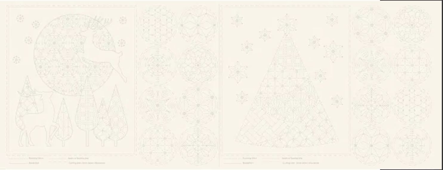 Devonstone Sashiko Christmas Panel DV4080 Natural