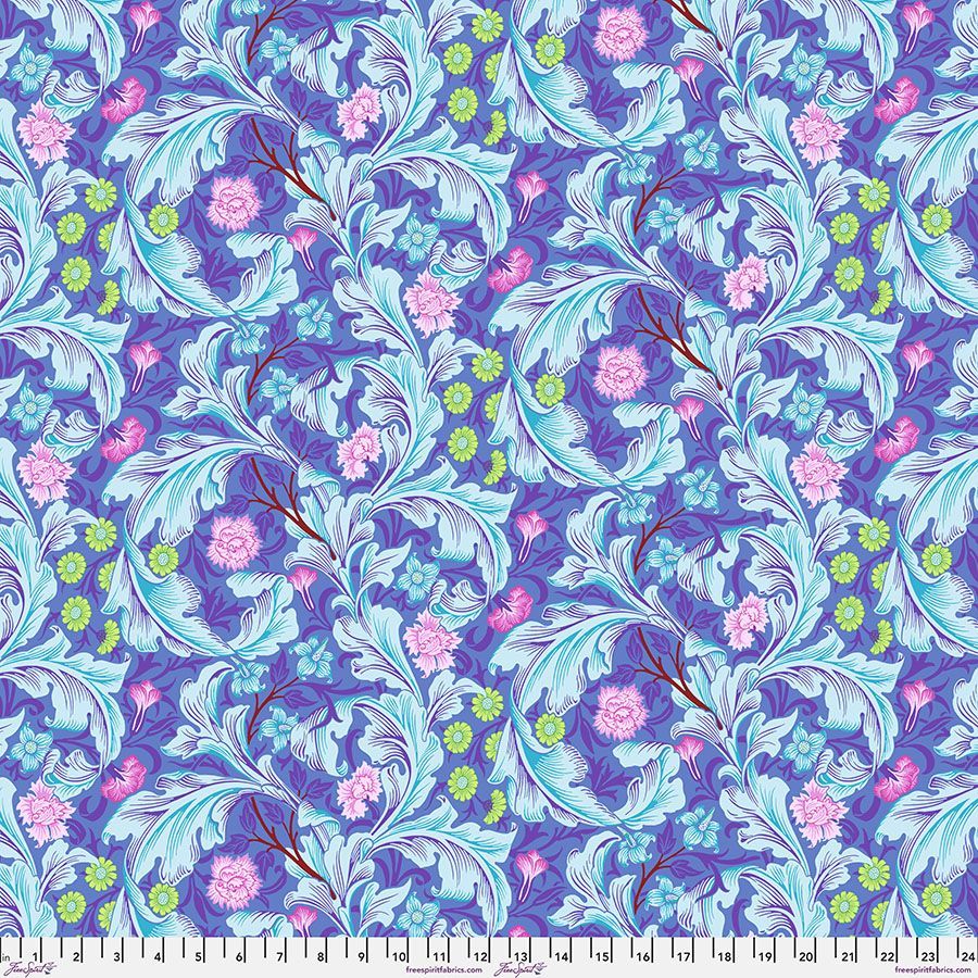 Kaffe and Morris & Co Cotton Lawn CLKW006 Leicester Cobalt