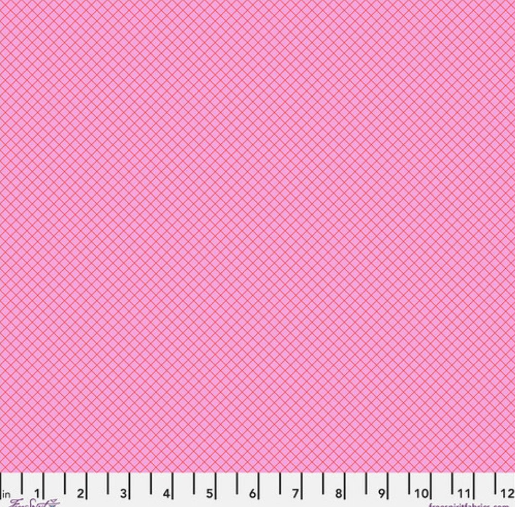 New True Colors by Tula Pink On the Grid PWTP235.Bubblegum