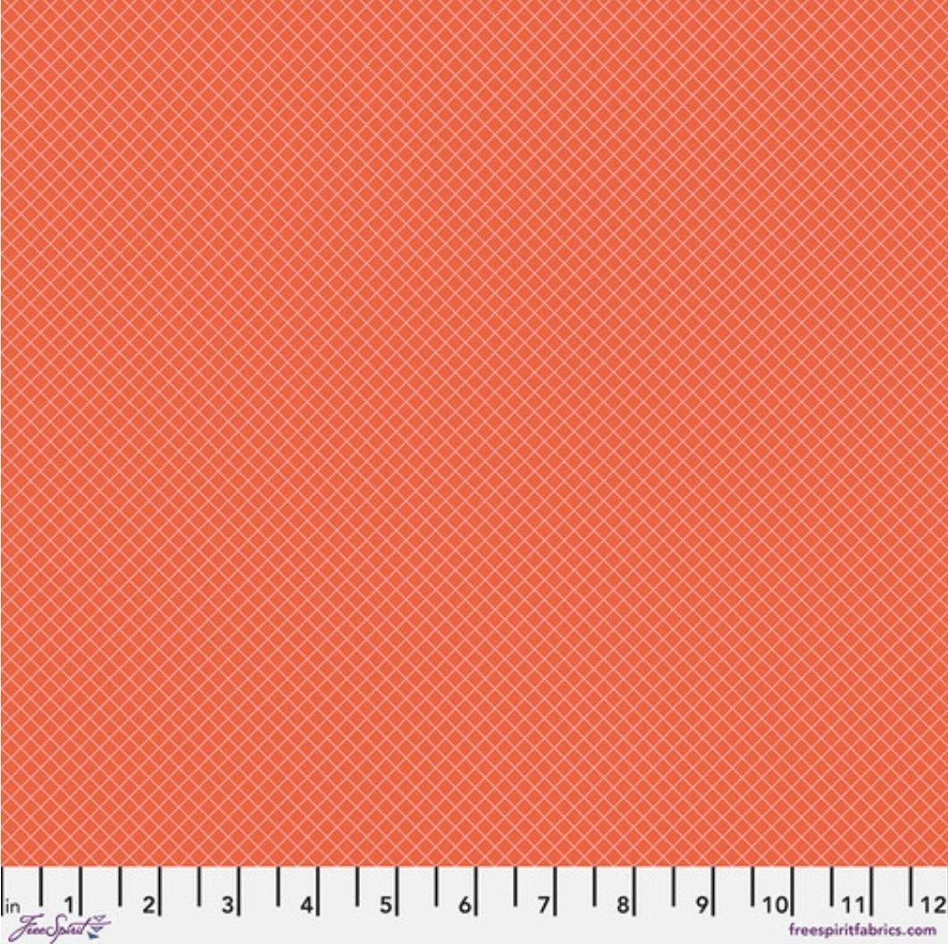 New True Colors by Tula Pink On the Grid PWTP235.Salmon