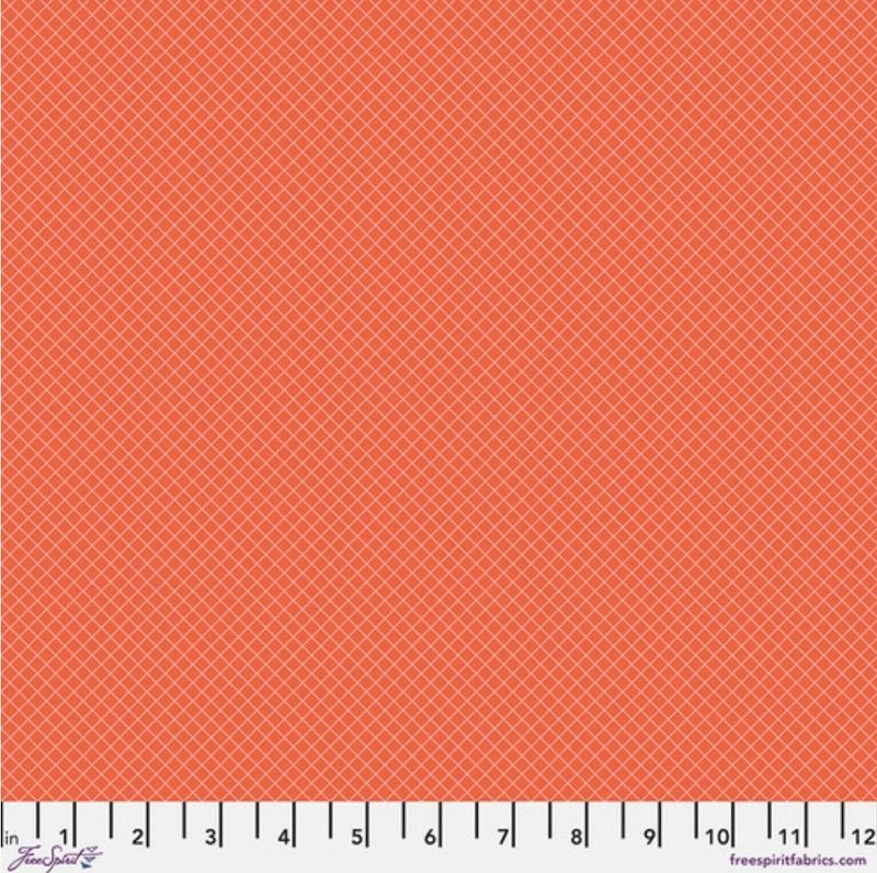 New True Colors by Tula Pink On the Grid PWTP235.Salmon
