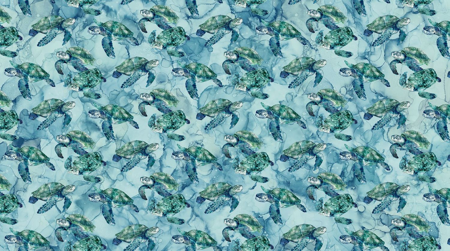 Sea Breeze Beach and Sea DP27097-42 Allover Turtles