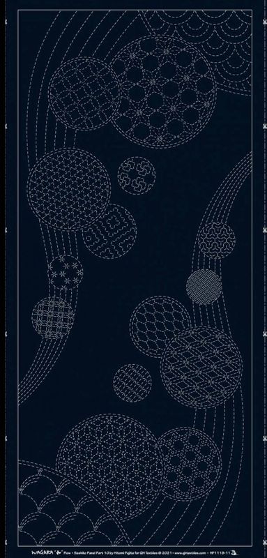 Wagara HF1119 - 11A Flow Sashiko Panel - Navy