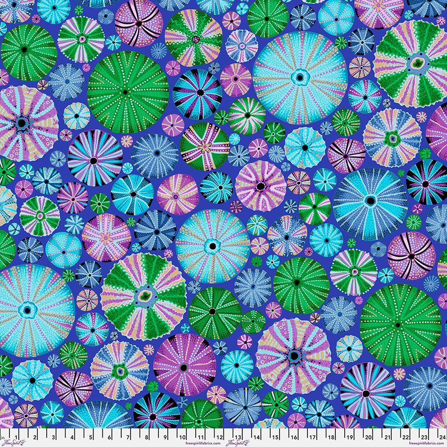 Kaffe Fassett Collective Aug 24 Sea Urchins PWPJ125 Blue