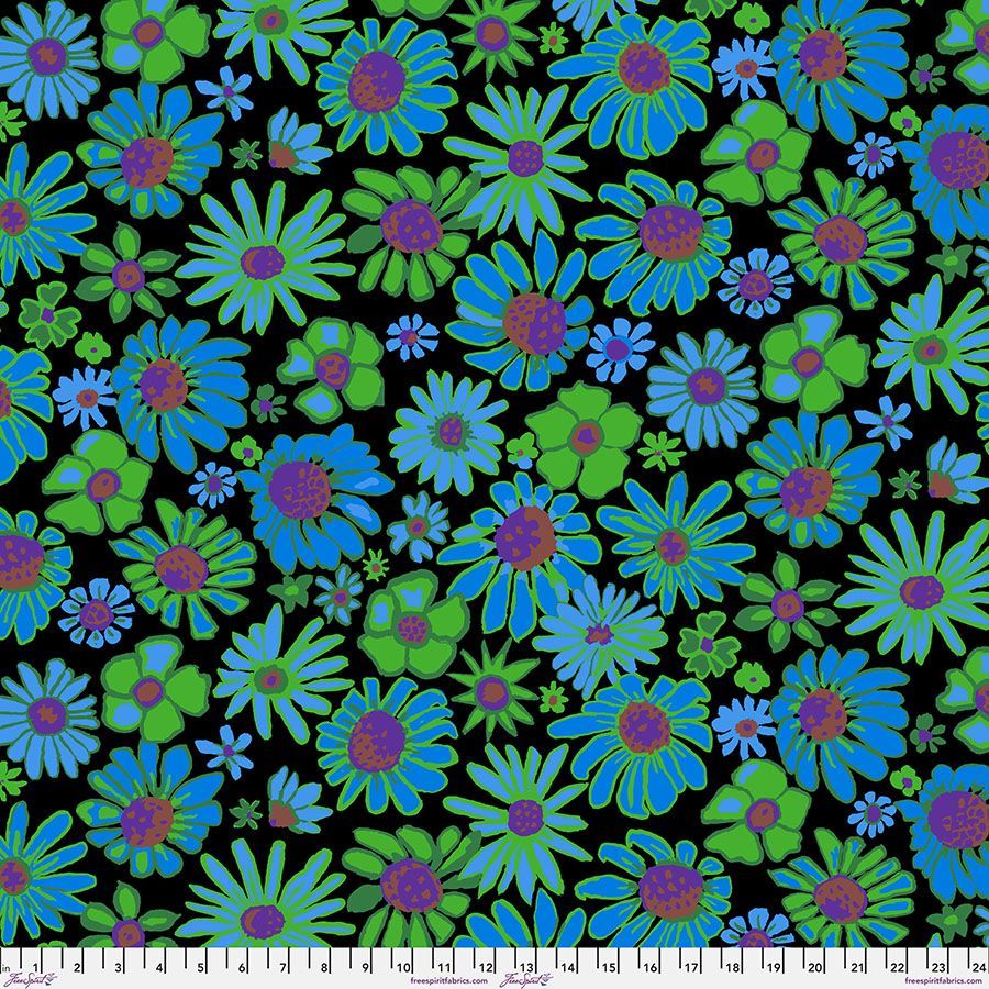 Kaffe Fassett Collective Aug 24  Bloomers PWBM093 Black