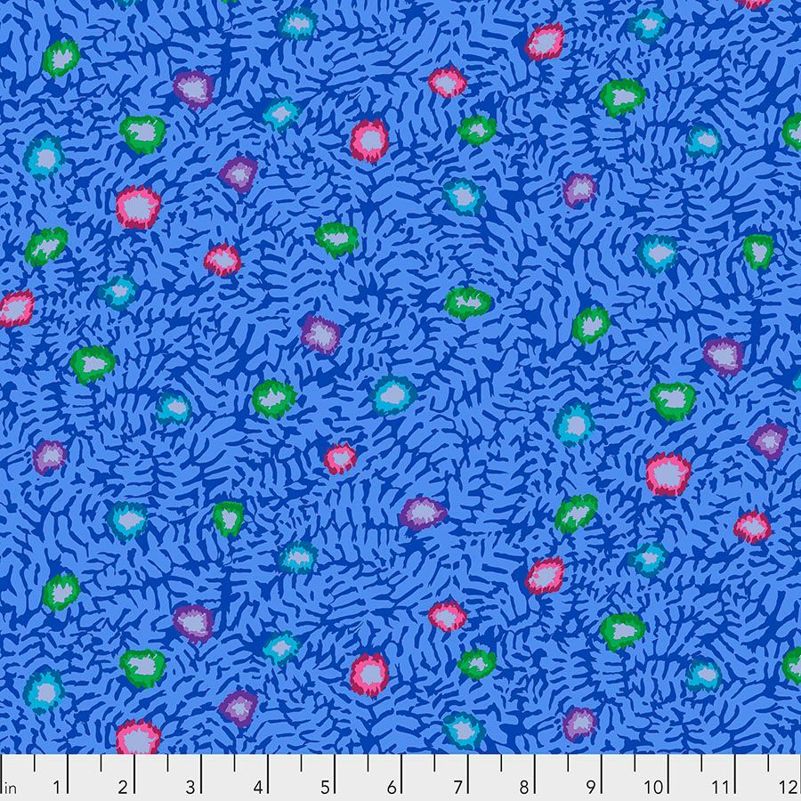Kaffe Fassett Collective Feb 21 Moss Flower PWGP184 Blue