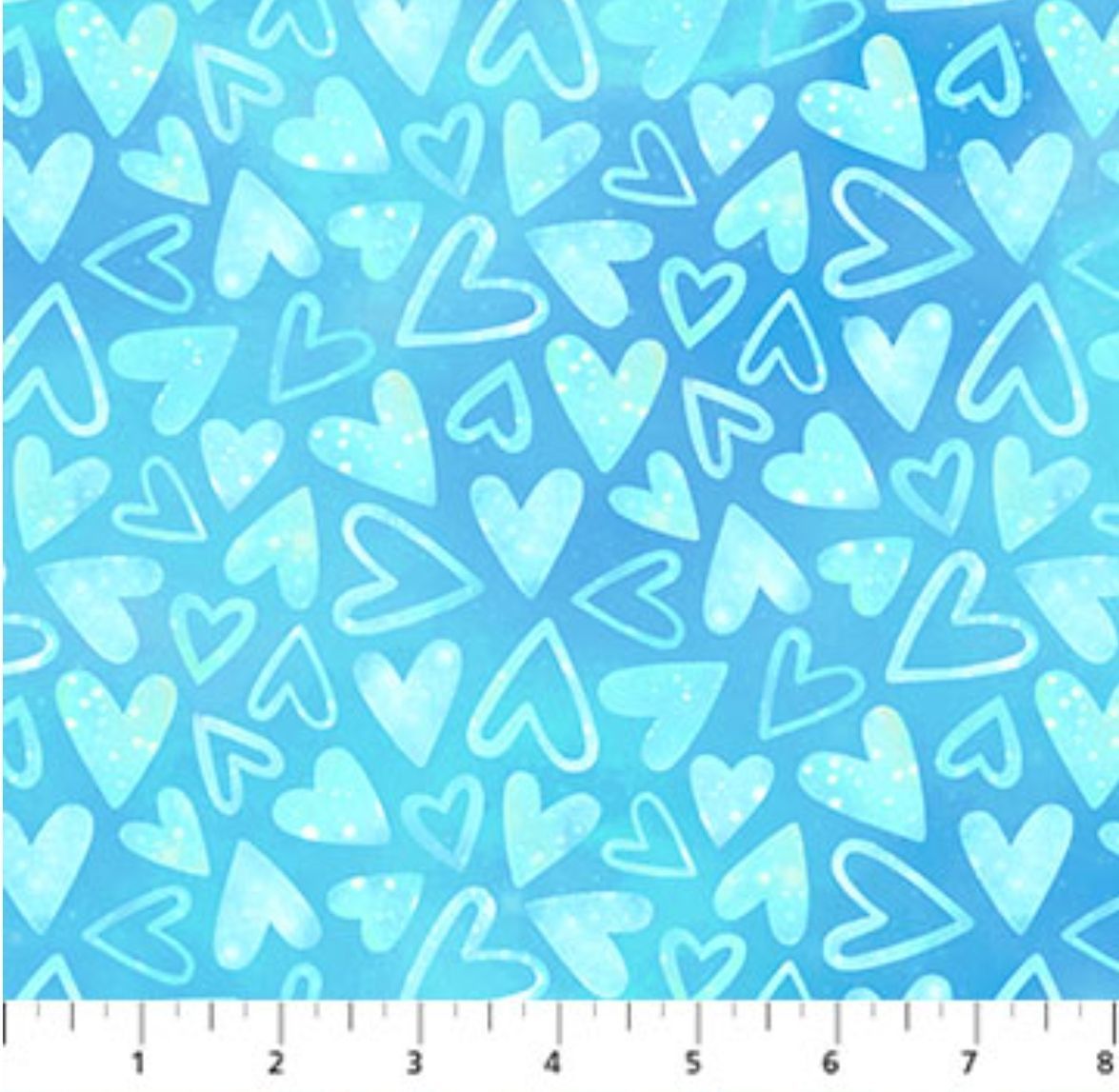 Sparkle Magic Hearts on Blue 27642-43