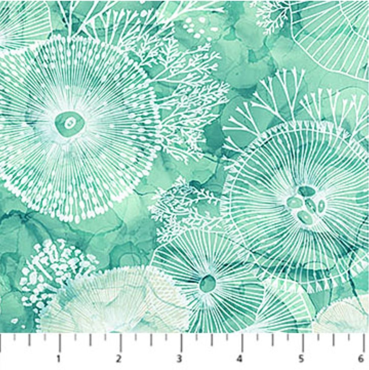 DEEP BLUE Sea Flowers Turquoise DP28124-64