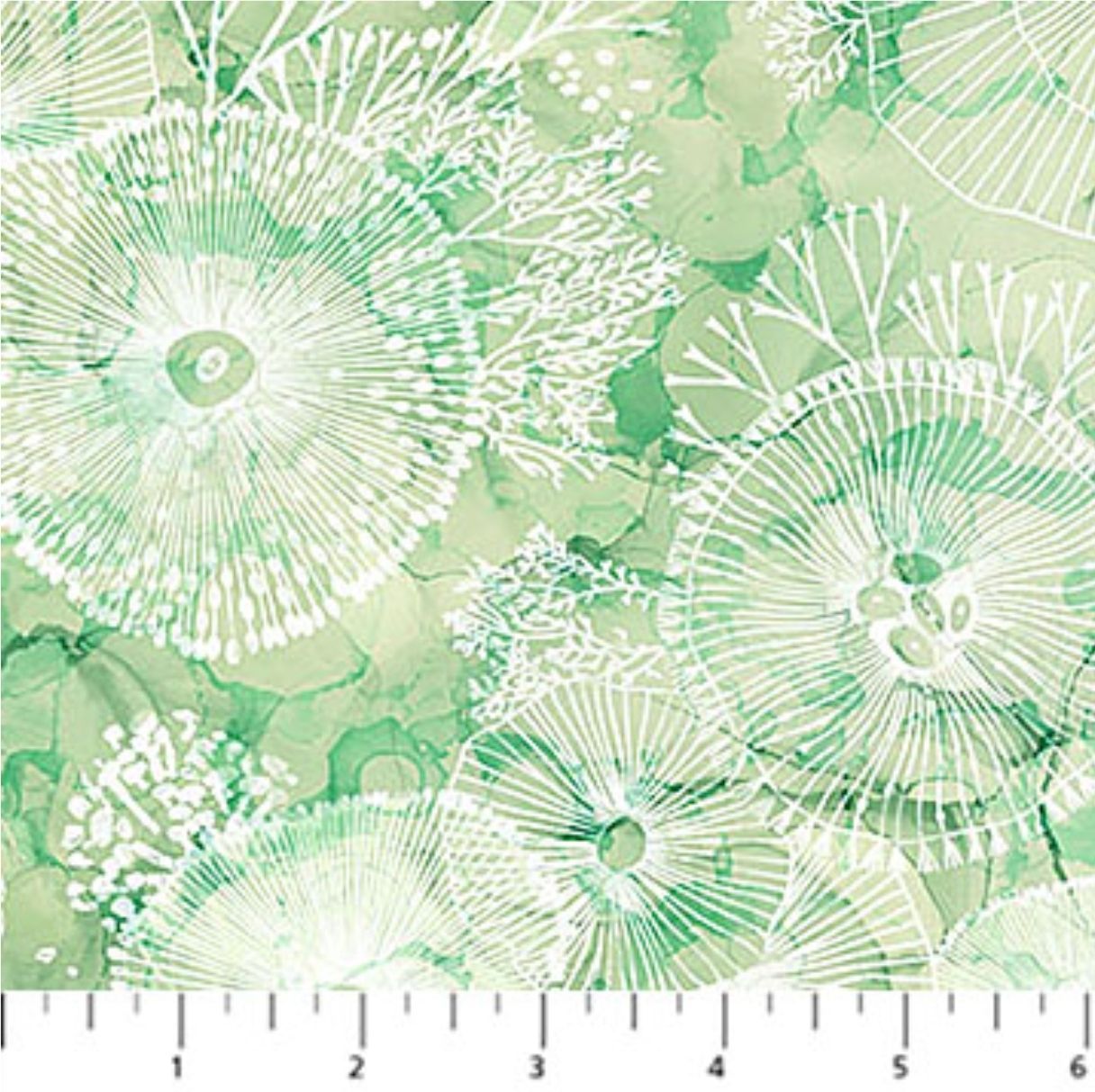 DEEP BLUE Sea Flowers Green DP28124-74