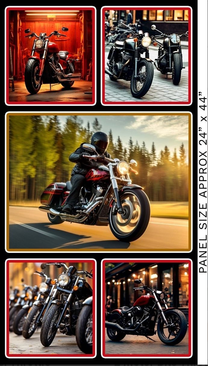 THROTTLE THRILLS 24in x WOF Collage Panel 4081 B