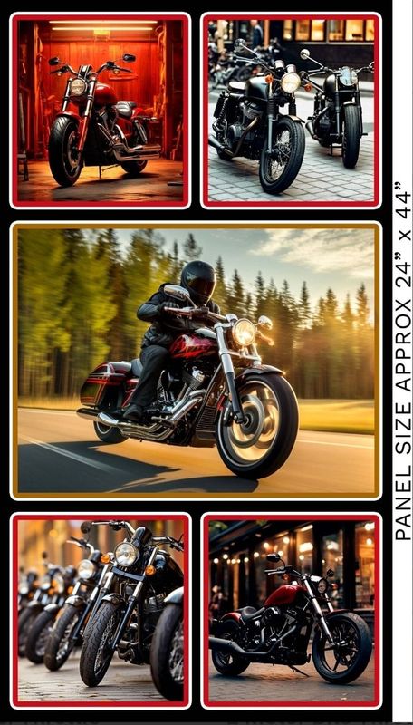 THROTTLE THRILLS 24in x WOF Collage Panel 4081 B