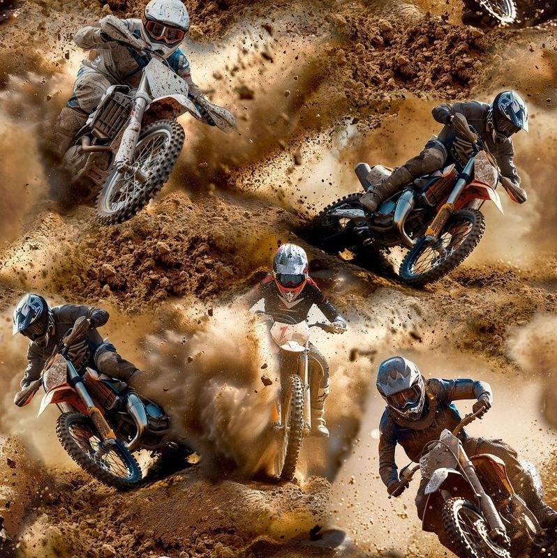 THROTTLE THRILLS  Riding Dirt Bikes Allover 4081 F