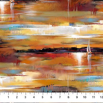 TRANQUIL TIDES Sailboats Ochre DP27614- 55