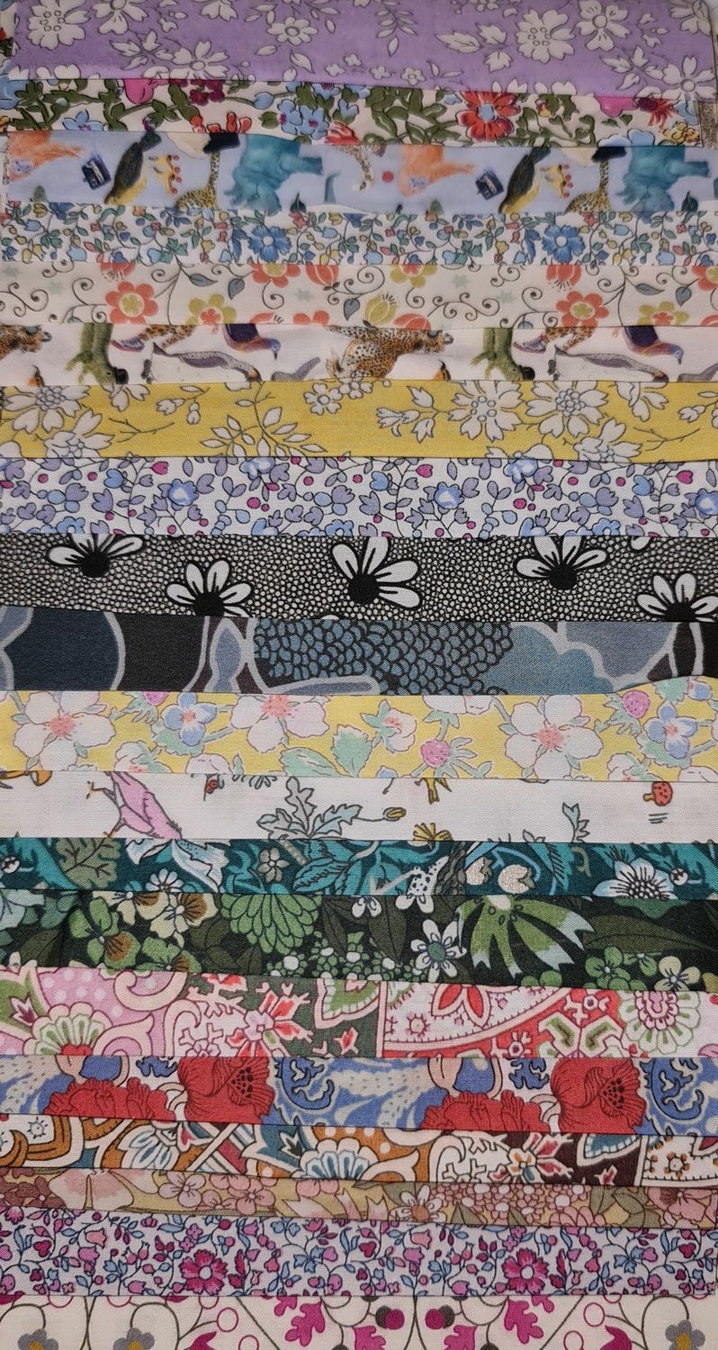 Liberty Tana Lawn 5" × WOF Strip Pack 20 Assorted fabrics equiv to 2.5 metres