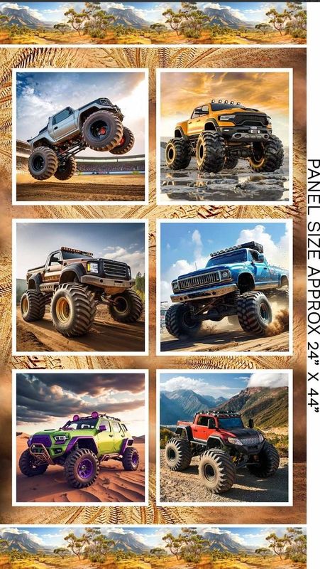 Monster Trucks Panel 6 block 24" x WOF 4128B