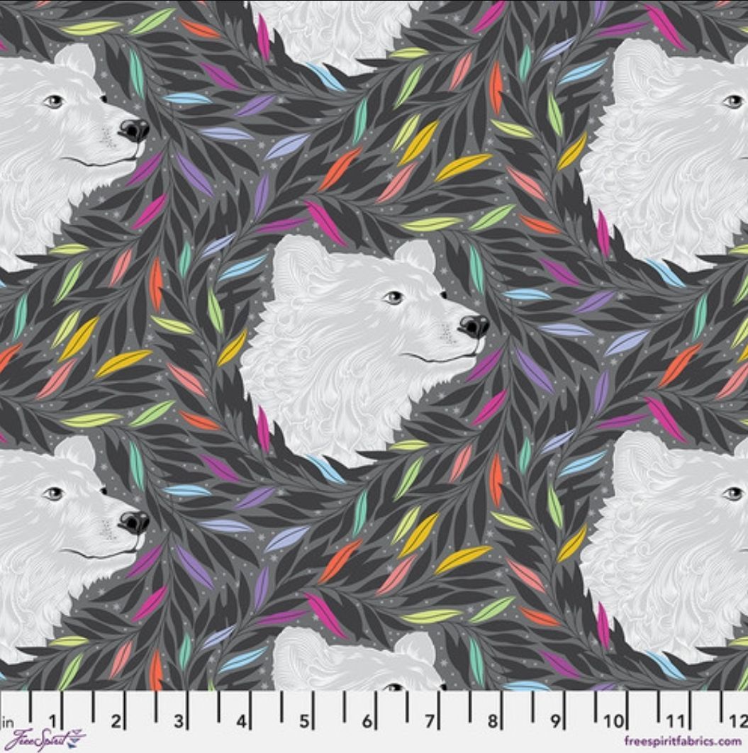 Tula Pink Graywork Just Bearly PWTP261.CARBON