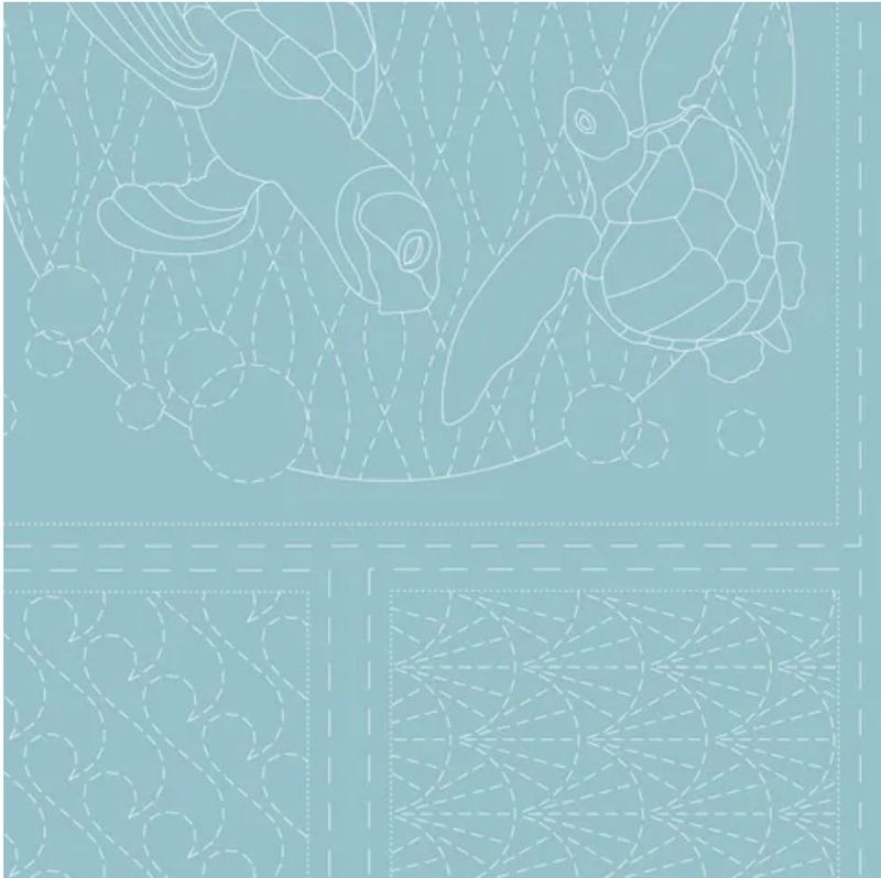 Devonstone Ocean Sashiko Panel DV4092 Blue Lagoon