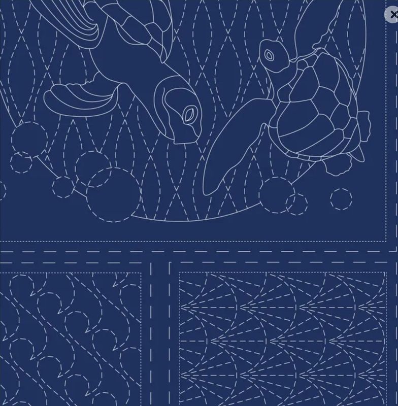 Devonstone Ocean Sashiko Panel DV4091 Indigo