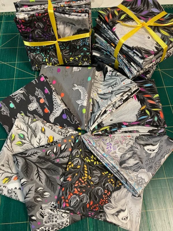 Tula Pink Graywork 1/2 metre Focal Print 8 piece Bundle equiv to 4 metres