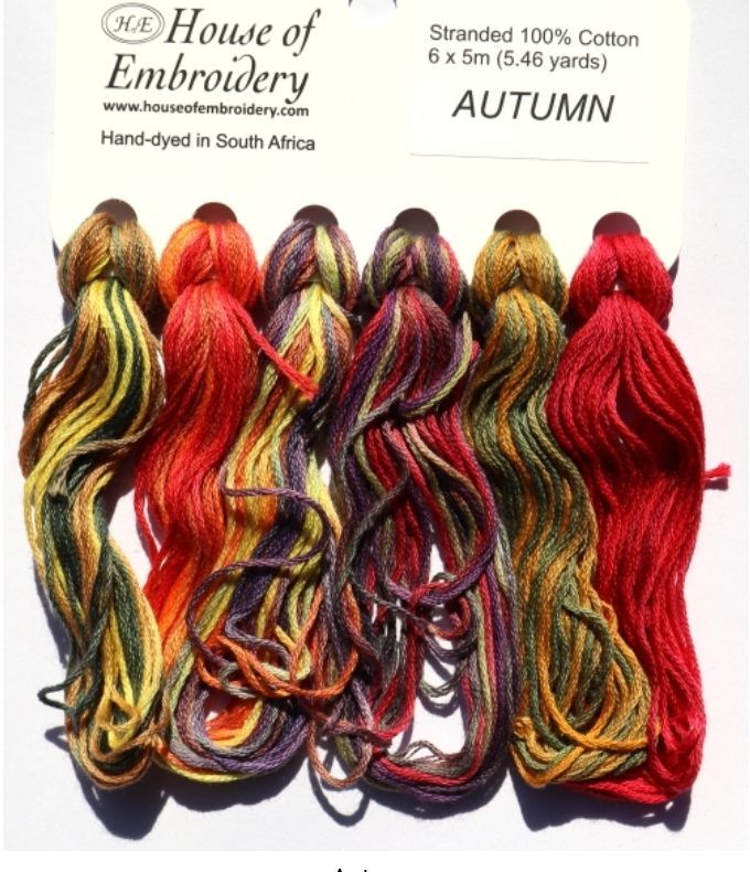 House of Embroidery 6 Thread Card. 6 x 6 Stranded Threads per card.