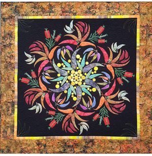 Australian Flora Mandala Wattle Brush Quilt Kit