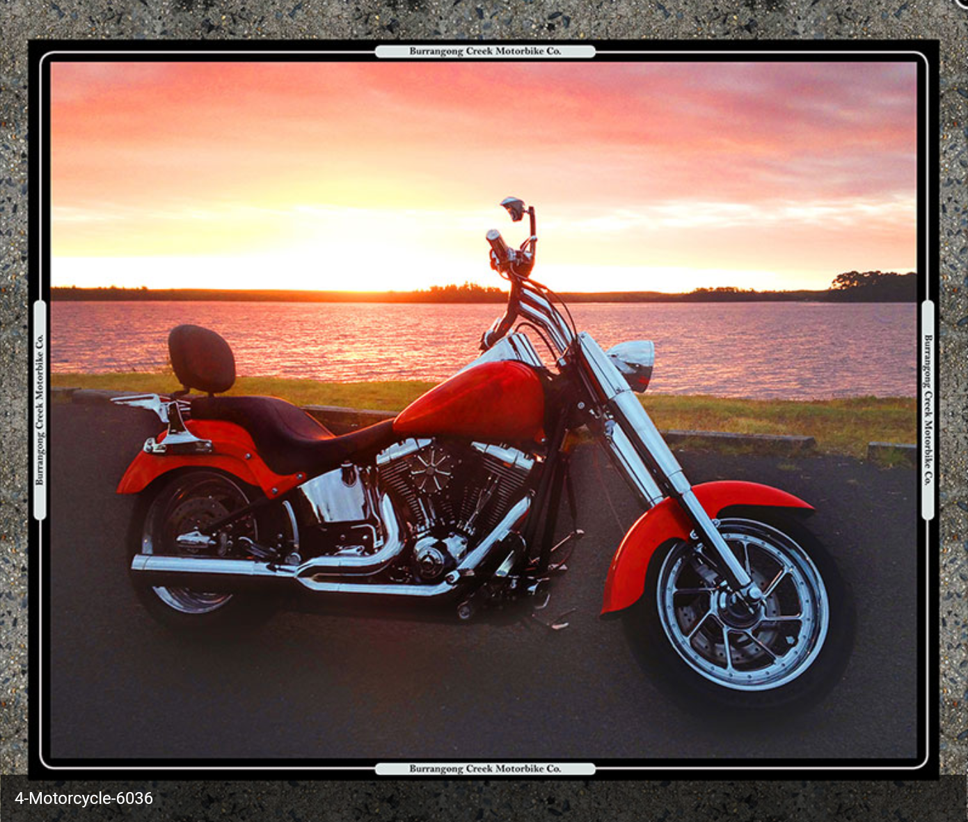 Motor Bike Red Bike by the Sea Panel usually $28