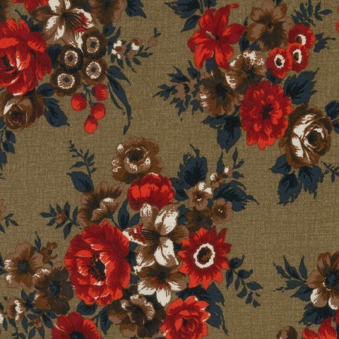 Outback Wife Alys Red on Brown (85% cotton/15% wool)