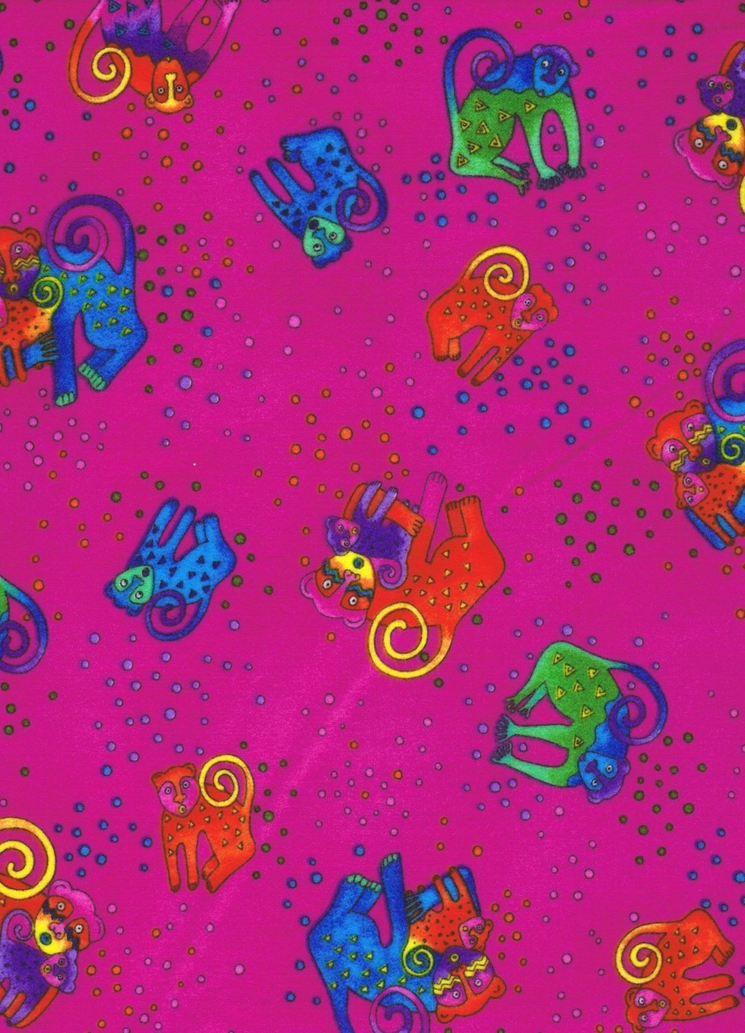 Scattered Animals on Pink Small Flannel