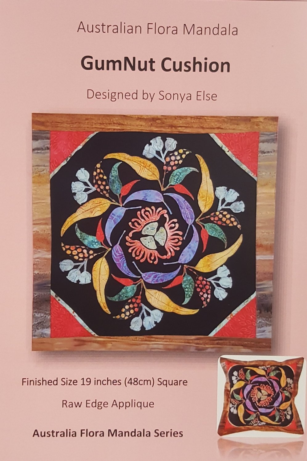 Australian Flora Mandala Cushion Gumnut pattern