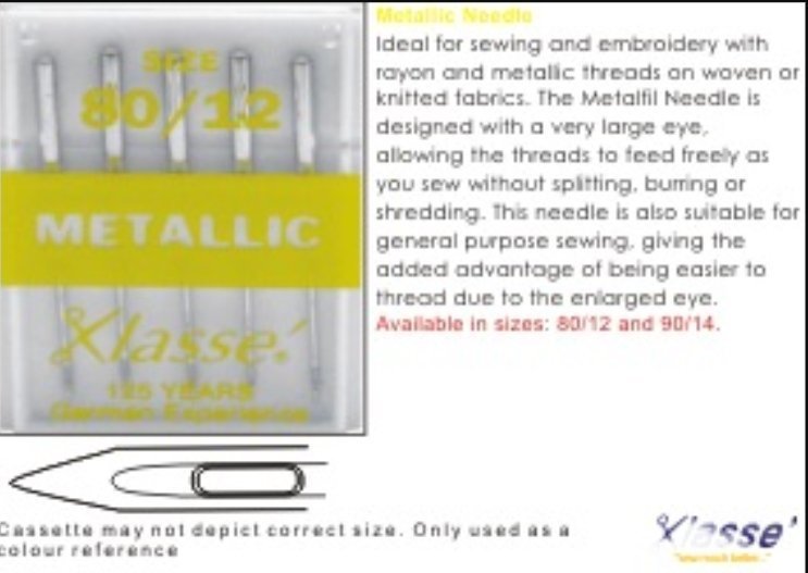 Klasse Metallic Sewing Machine Needles