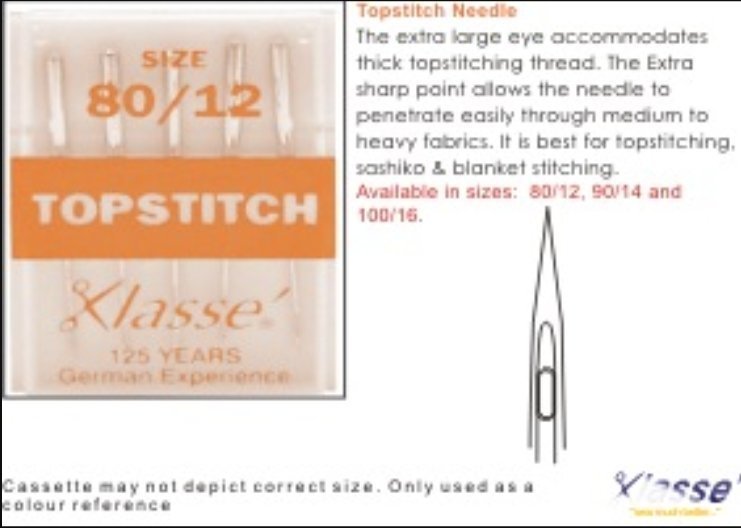 Klasse Topstitch Sewing Machine Needles