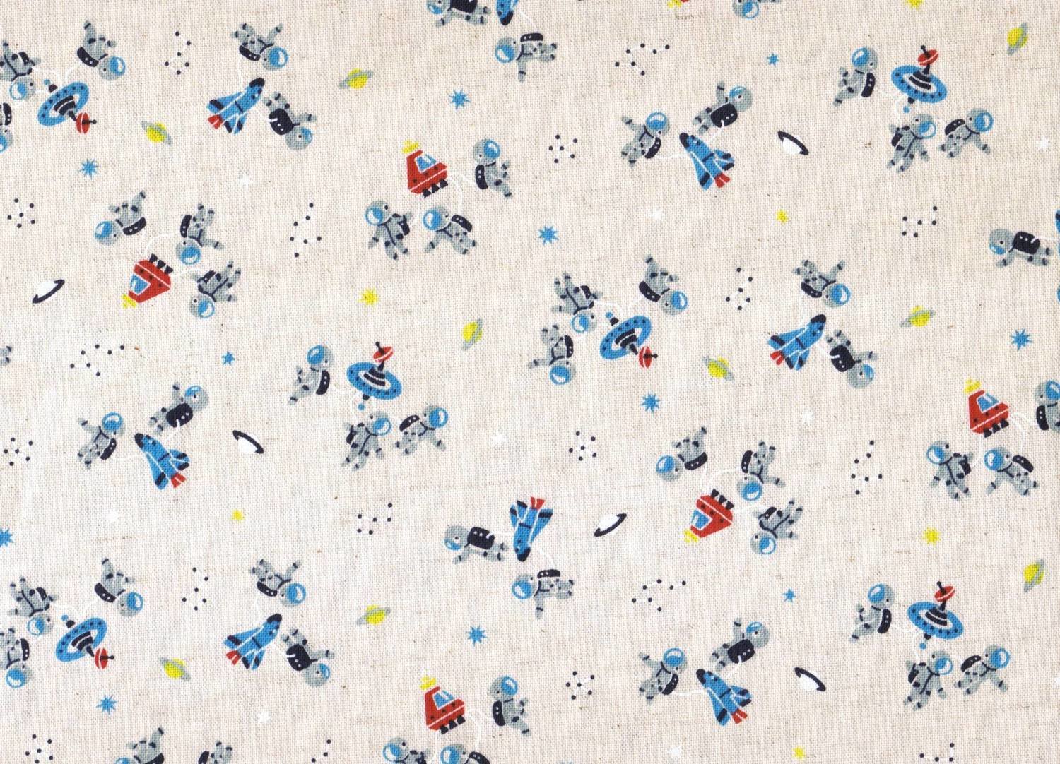 Kokka Spacemen and Spaceships Linen/cotton