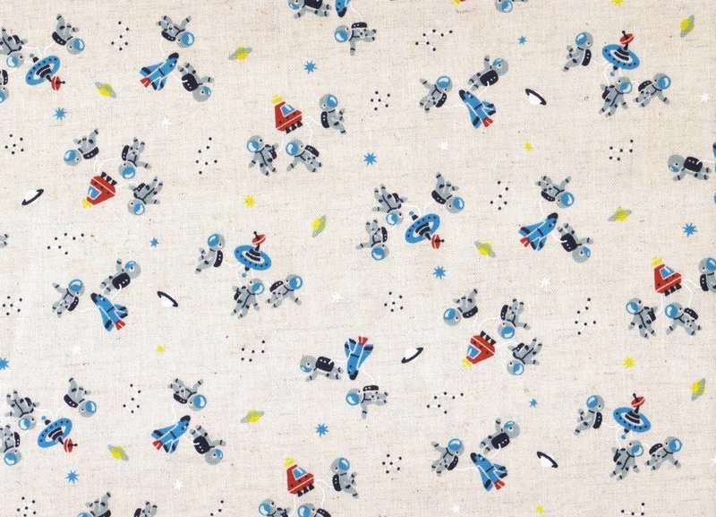 Kokka Spacemen and Spaceships Linen/cotton