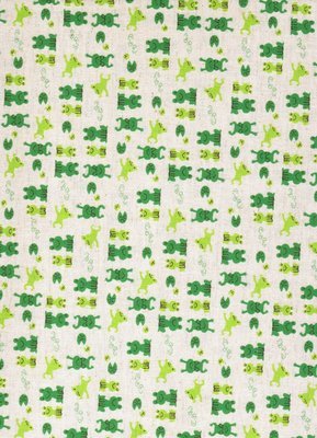 Kokka Frogs on a Natural background Linen/cotton