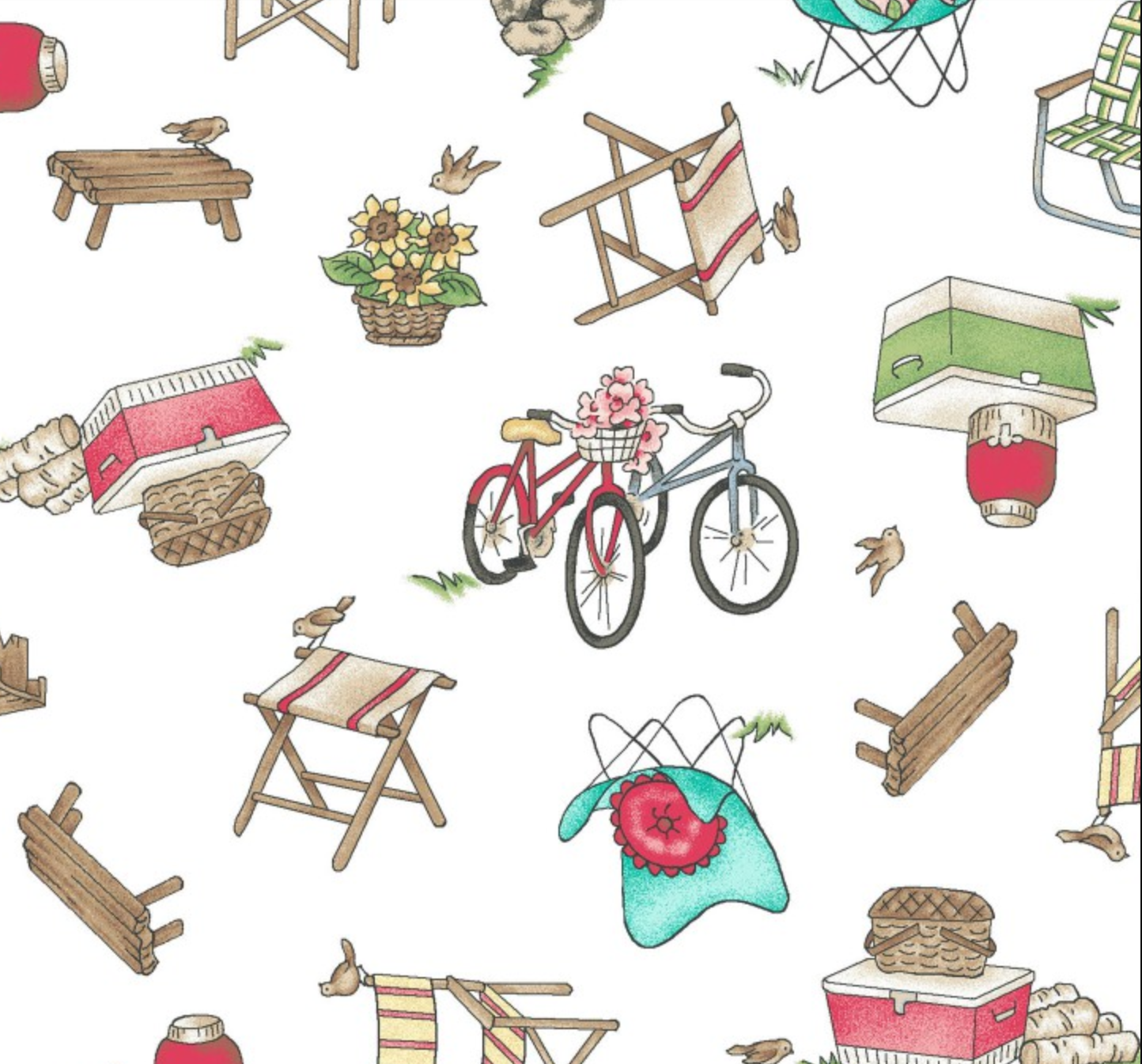 Roam Sweet Home - Camping Gear and Bikes on White