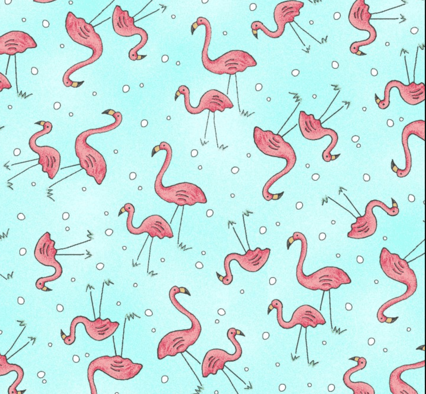 Roam Sweet Home - Flamingos on Aqua